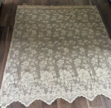 Pair Of Maize,vanilla Lace curtains. 2 Panels Each 60” X 70” . Floral,leaves. picture