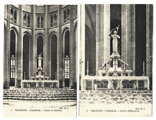 France ORLEANS 2 Postcards In Cathedral With Joan of Arc Statue Vintage French picture