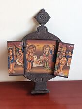 Handmade Ethiopian Orthodox Coptic Christian Wood Biblical Icon Triptych,Africa picture
