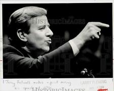 1984 Press Photo Pastor Jerry Falwell makes a point during his speech at WSU picture