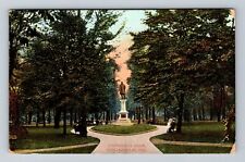 Indianapolis IN-Indiana, Memorial Statue, University Park Vintage c1908 Postcard picture
