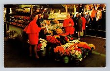 San Francisco CA-California, Street Flower Vendors, Antique Vintage Postcard picture