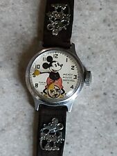 Vintage 1930s Ingersoll Mickey Mouse Watch  Original Band Keeps Time  picture