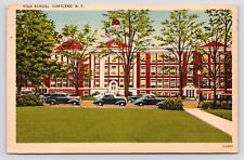 c1940s-50s~Cortland New York NY~High School~Vintage Mid-Century~Postcard picture