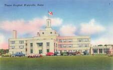 c1940 Thayer Hospital Cars Flag Scene Waterville Maine ME P71 picture