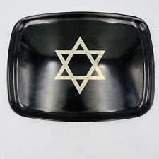 Rare Couroc of Monterey Jewish Judaica Star of David Inlaid Silver Tray Platter picture