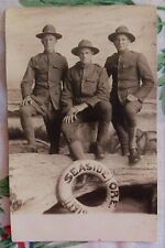 RARE WWI US Army Soldiers in Uniform Seaside, Oregon 1919 RPPC Friends Brothers picture