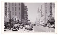 Hollywood Blvd CA Street View c.1946 Busy Cars Pedestrians Advertising RPPC picture
