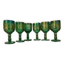 6 Mini Green Glass Goblets 1981 Dorothy Tailor Encore Event Very Rare Gr8 Condt. picture