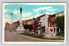 Pottsville PA-Pennsylvania, Garfield Square, Antique Vintage c1935 Postcard picture