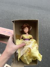 1950's Vintage Doll Yellow Lace Dress Purple Sash *head Loose* picture