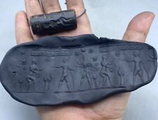 Wonderful Antique Near East Old Stone Cylinder Bead Seal Circa 250BC picture