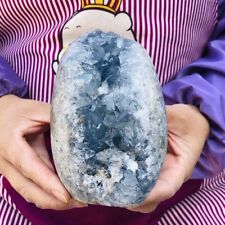 1920G HUGE Natural Blue Celestite Crystal Geode Cave Mineral Specimen 2941 picture