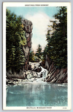 Vintage Postcard VT Big Falls Missiquoi River Greetings -2184 picture
