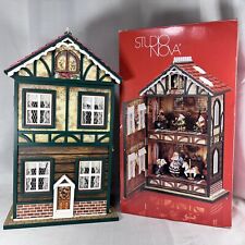 RARE STUDIO NOVA 2005 Holiday Magic Light Up Holiday Wind Up Musical House w/Box picture