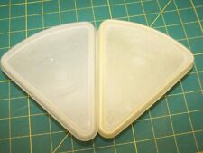 Two Vintage Tupperware 269 Pie Slice Keeper one is a Millionaire Line w/Lid picture