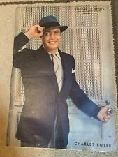 CHARLES BOYER original color portrait OLD HOLLYWOOD SUNDAY NEWS 9/1/40 RARE picture