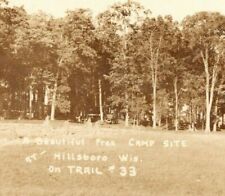 C.1920s RPPC Hillsboro WI Free Camp Site Trail #33 Motor Cars Wisconsin Postcard picture