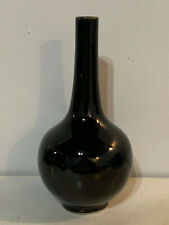 Chinese Mirror Black Porcelain Noire Bottle Form Vase Tianqi Mark picture
