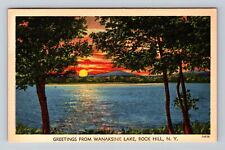 Rock Hill NY- New York, Wanaksink Lake, Antique, Vintage c1963 Postcard picture