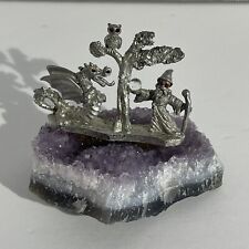Vintage Spoontiques Wizard/dragon/owl On amethyst Crystal Quartz picture