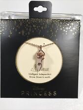 B Disney Beauty & The Beast Princess Belle Dainty Rose Crystal Necklace picture