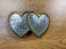Vintage Two Hearts Western Fashion Belt Buckle picture