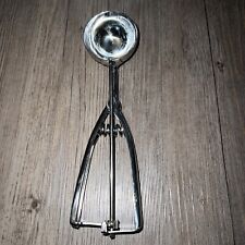 VINTAGE ICE CREAM SCOOP - RARE Spring Loaded Easy Release Large Size Stainless picture