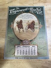 Antique January 1903 Capewell Horse Nail Co Advertising Calendar Poster picture