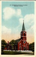 1919. ST. ANDREWS CATHOLIC CHURCH. ABILENE, KANSAS. POSTCARD. FX2 picture