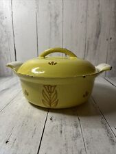 DRU Holland Enameled Cast Iron Dutch Oven Pot w/ Lid Yellow 4126-20 picture
