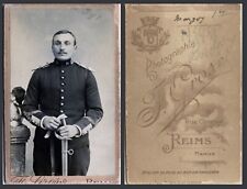 ca 1900s CDV PHOTO PORTRAIT OF A SOLDIER & REMS, FRANCE STUDIO picture