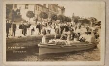 RPPC Vaxholm Sweden Stockholm Boat WWII US Navy Sailors Postcard picture