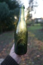 Late 19thC 1880s-1910s 12oz. Wine Bottle Turn Mold Applied Lip Clean picture