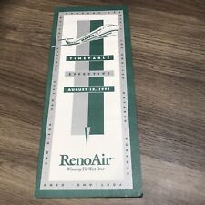 Reno Air Flight Schedule Aug 18, 1994 picture