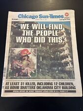Chicago Sun-Times Thurs 4/20/1995 “We Will Find The People Who Did This”  picture