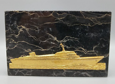 SS OCEANIC Home Lines Marble Paperweight Desk Plaque 5