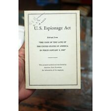 US Espionage Act 1940 WW2 Wartime Spies Logistics American Steel Foundries picture