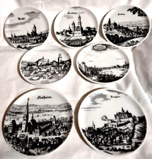 7 Coasters VTG Round Small Mini Plates Germany GEGR 1849 Uhlenhorst Souvenirs picture