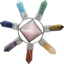 Amogeeli Healing Rose Quartz Pyramid with 7 Chakra Stone Faceted Points...  picture