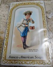 *RARE VICTORIAN TRADE CARD FRANCO AMERICAN SOUPS BI FOLD JERSEY CITY HEIGHTS, NJ picture