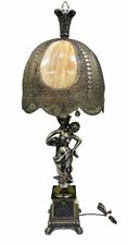 Vintage Antique Art Nouveau Figural Woman Slag Glass Table Lamp Victorian Style picture