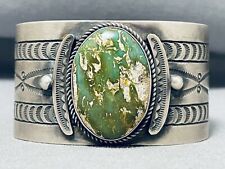 IMPORTANT DAMALE TURQUOISE NAVAJO STERLING SILVER CHEE BRACELET picture