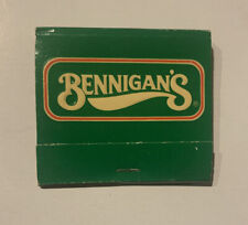 Vintage Bennigan’s Matchbook Green Full Advertising Collect Souvenir picture