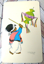 Mexican Postcard Mexico Children Artist Signed Betanzos Unused 70s picture