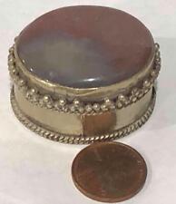 Antique Agate Silver Oval Snuff Box, c.19th Century picture