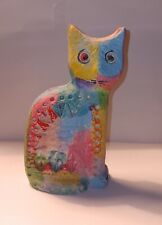 Flavia By Bitossi Aldo Londi Rare Colorful Cat Art Pottery Figurine Vintage MCM picture