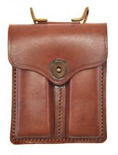 BROWN PREMIUM DRUM DYED LEATHER .45 DOUBLE MAGAZINE POUCH WITH HANGER picture