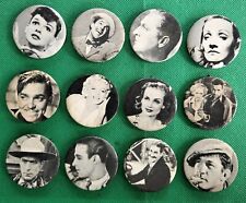 Lot of (12) Personality Movie Star Buttons Pins Vintage 1960s Sandy Val Graphics picture