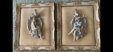 Antique set of 3 D sculptures framed-1800-1899 Rare Angelic Frames picture